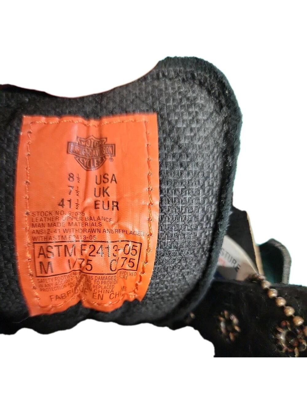 Harley Davidson Men's Size 8.5 Motorcycle Lace Up Ankle Strap Biker Boots 91035 - Picture 4 of 7
